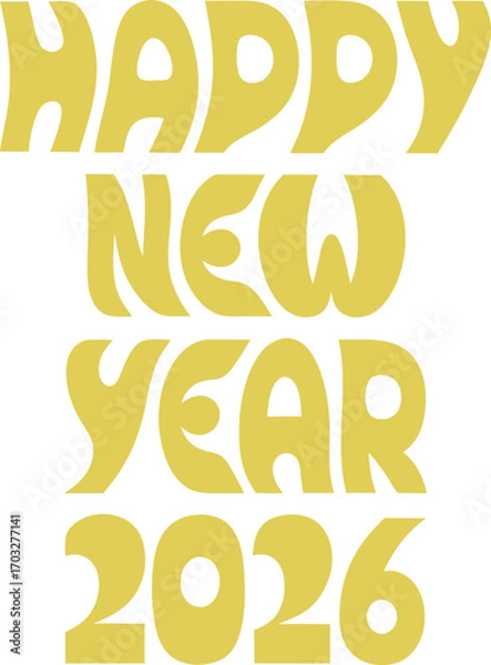 Fototapeta Happy New Year Celebration Typographic Vector Design Artwork