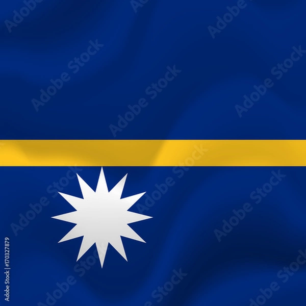 Fototapeta Nauru waving flag. Vector illustration.