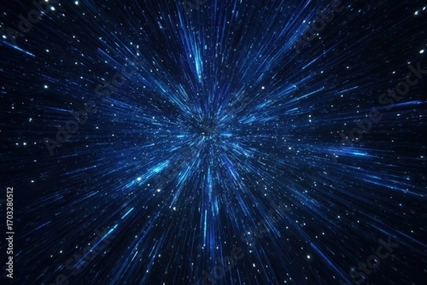 Obraz Cosmic explosion, radiating blue streaks