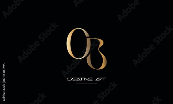 Obraz OB, BO, O, B abstract letters logo monogram