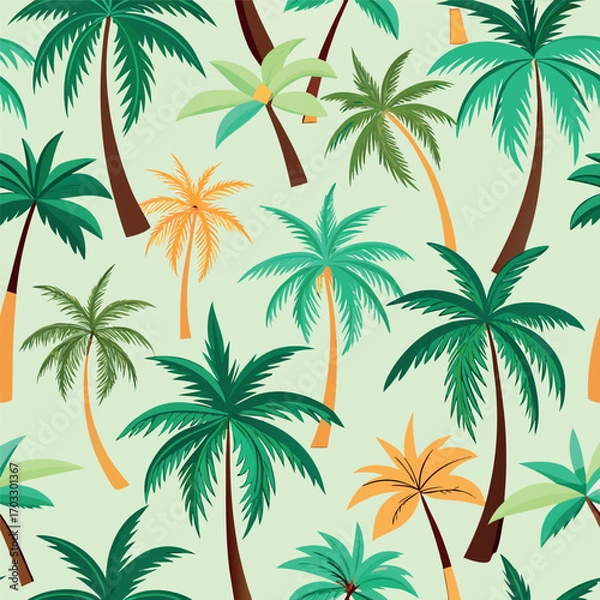 Fototapeta set of palm  trees