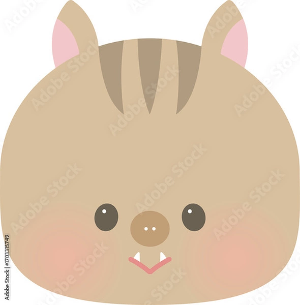 Obraz かわいい干支の動物イラスト_ 猪_亥