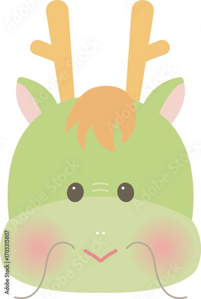 Obraz かわいい干支の動物イラスト_龍_辰