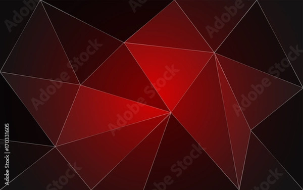 Fototapeta Dark Red Low Poly Triangle Background - Abstract Geometric Wallpaper