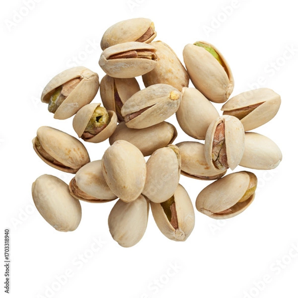 Obraz pistachio nuts on white background