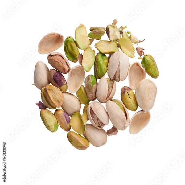 Obraz pistachio nuts on white background