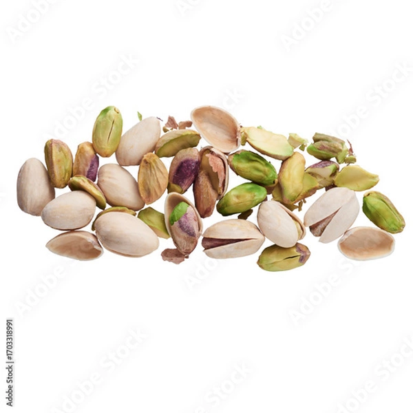 Obraz pistachio nuts on white background