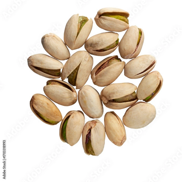 Obraz pistachio nuts on white background