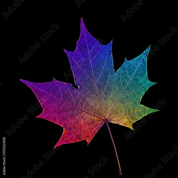 Obraz 虹色の透かし葉