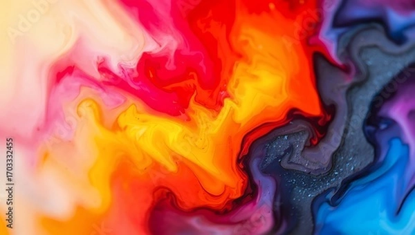 Fototapeta Abstract colorful background with fluid art and acrylic painting texture