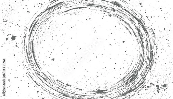 Fototapeta Gray brush strokes circle splatter abstract background