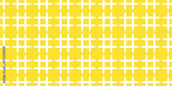 Fototapeta checked seamless pattern weave vector doodle cartoon yellow tile background repeat wallpaper gift wrapping paper illustration scarf isolated