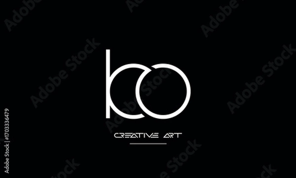 Obraz OB, BO, O, B abstract letters logo monogram