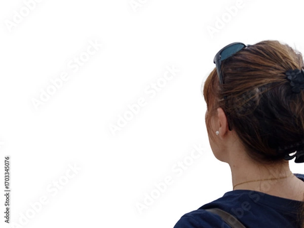 Obraz A woman looks ahead with calm determination, her sunglasses resting on her head. Her posture conveys focus and strength, symbolizing inner balance, quiet confidence, and readiness for new horizons.