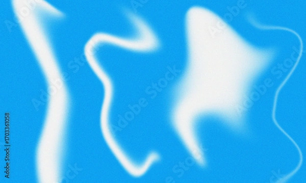 Fototapeta Abstract wavy white shapes create visual interest on a blue background