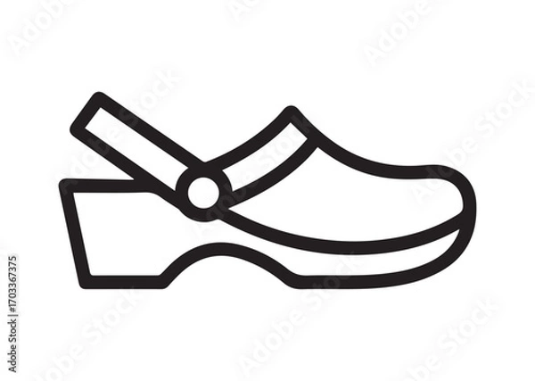 Fototapeta Clog style shoes outline Icon, Clog style shoes outline Vector design
