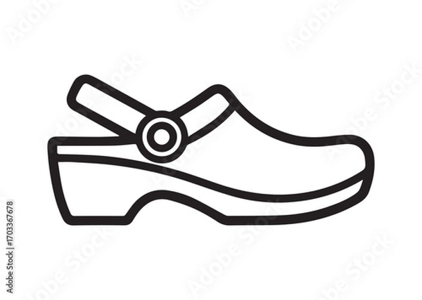 Fototapeta Clog style shoes outline Icon, Clog style shoes outline Vector design