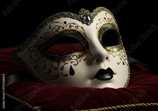 Fototapeta A Creepy and Ornate Venetian Masquerade Mask