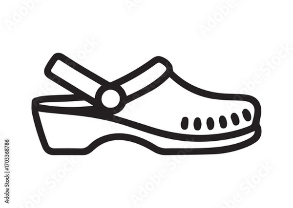 Fototapeta Clog style shoes outline Icon, Clog style shoes outline Vector design