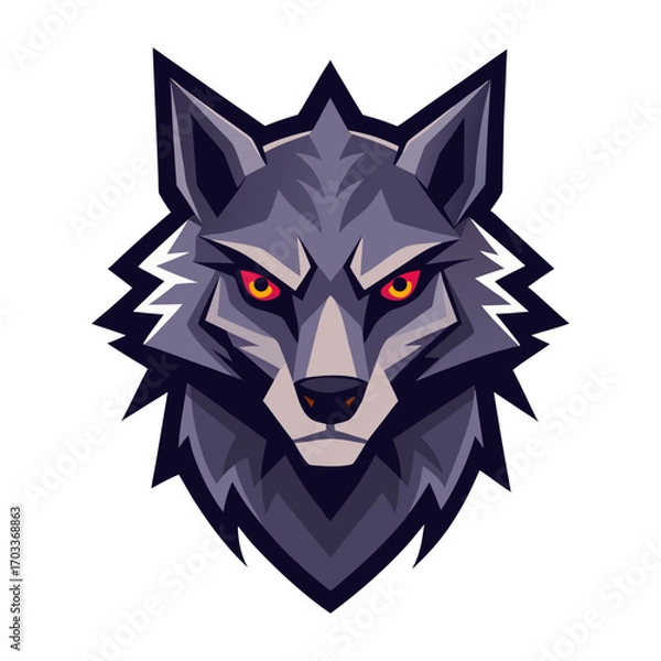 Obraz Fierce Modern Wolf Head Angular Style Vector