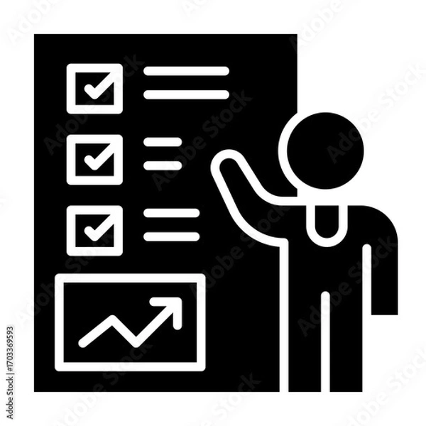 Fototapeta Person Presenting Checklist Graph