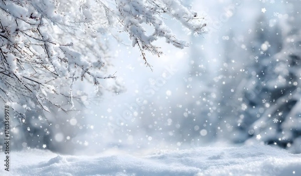 Obraz Snowy Winter Forest Scene