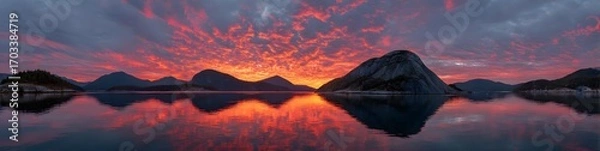Fototapeta Reflecting Calm: Lake at Dusk