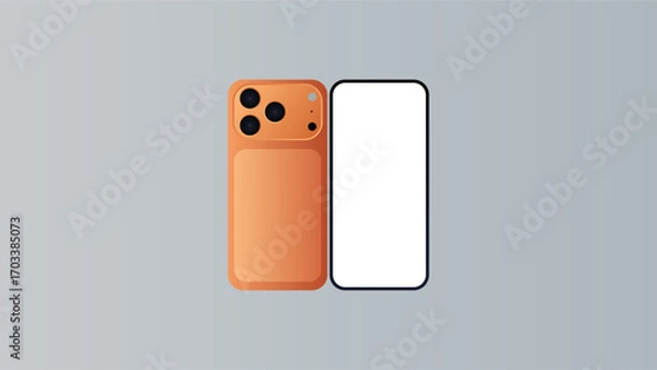 Obraz iPhone 17 with blank screen on white background. vector.