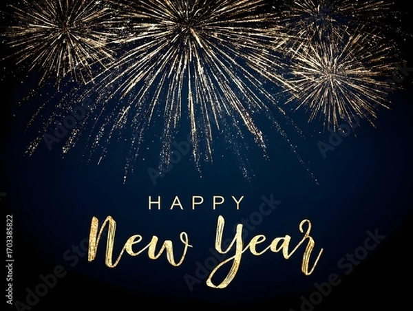 Fototapeta Happy New Year Fireworks Display