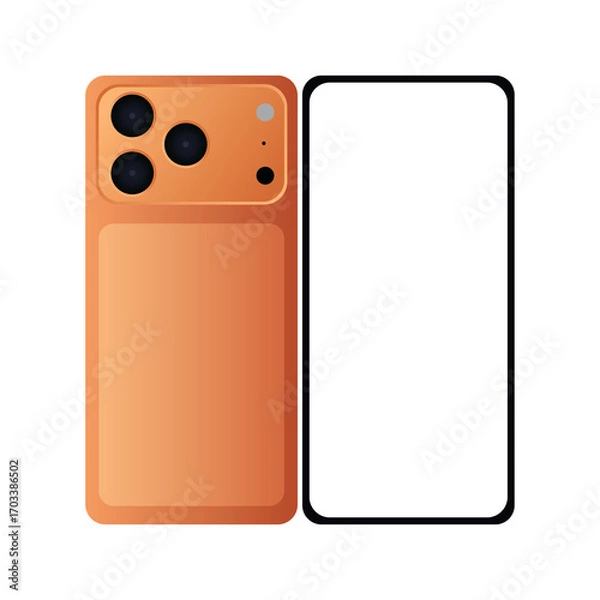 Obraz iPhone 17 with blank screen on white background. PNG