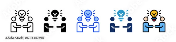 Fototapeta Collaboration Icon Collection Featuring Multiple Styles