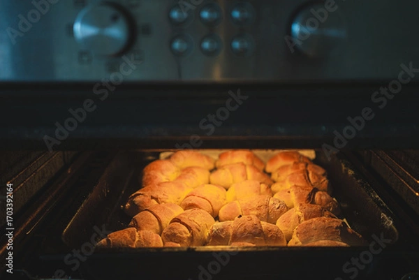 Obraz Homemade rolls baked in the oven