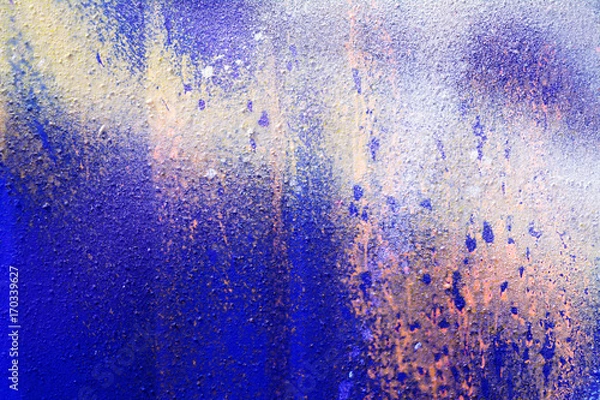 Fototapeta Синий фон с разводами от краски
