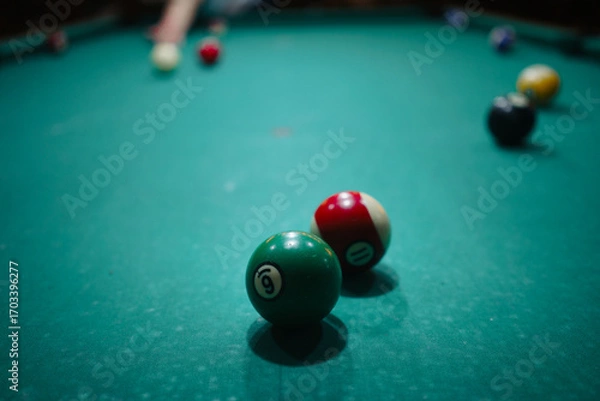 Obraz Playing pool in a night pub