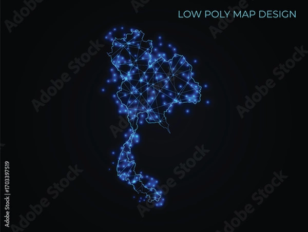 Obraz abstract digital networking connectivity vector map design	