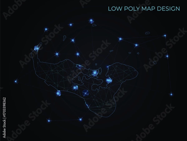 Obraz abstract digital networking connectivity vector map design	