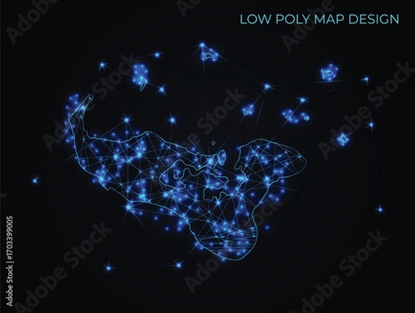 Obraz abstract digital networking connectivity vector map design	