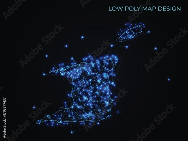 Obraz abstract digital networking connectivity vector map design	