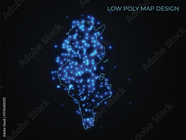 Obraz abstract digital networking connectivity vector map design	