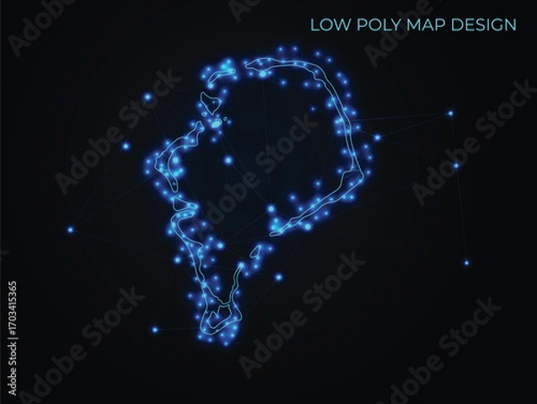 Obraz abstract digital networking connectivity vector map design	