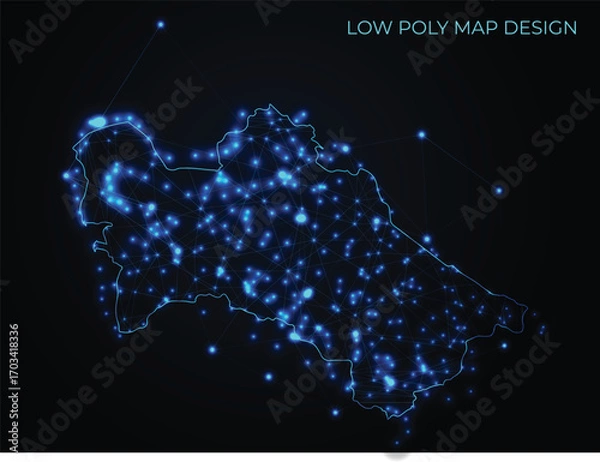 Obraz abstract digital networking connectivity vector map design	