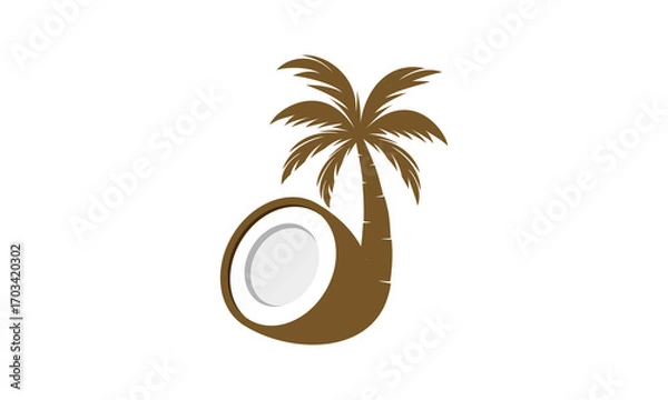 Obraz Coconut fruit icon logo design