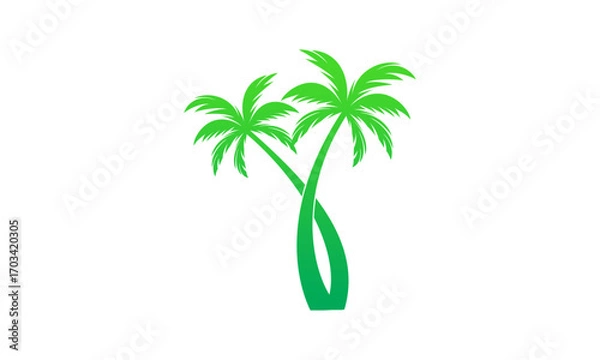 Obraz Two palm tree icon design
