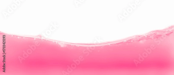 Obraz Abstract pink juice liquid splash, ripple surface against white background.	