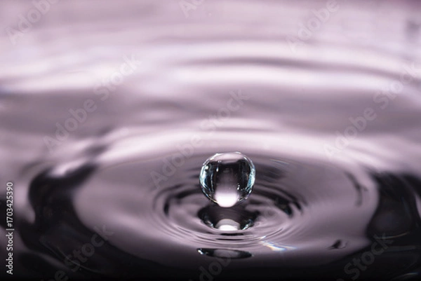 Fototapeta 176.Rebounding Water Droplet with Purple Background