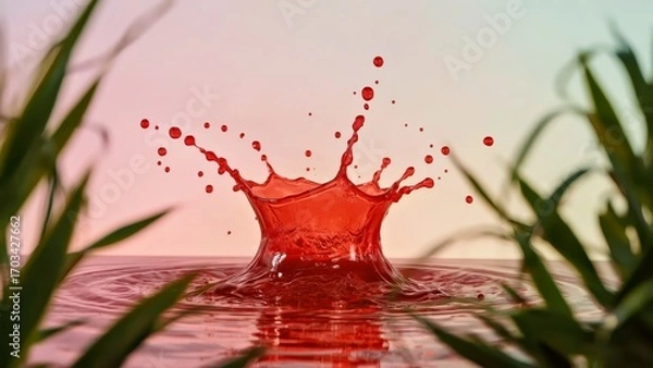 Fototapeta Cranberry juice Strawberry Grenadine Still life photography Squarespace designer lifeblood clipdrop Red blood cell Cordial Drop food coloring Thumbnail Hydration drops Liquid death bubble Pomegranate
