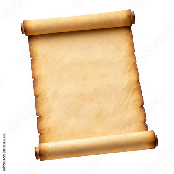 Obraz Unfurled antique parchment scroll ready for your ancient text or secret message