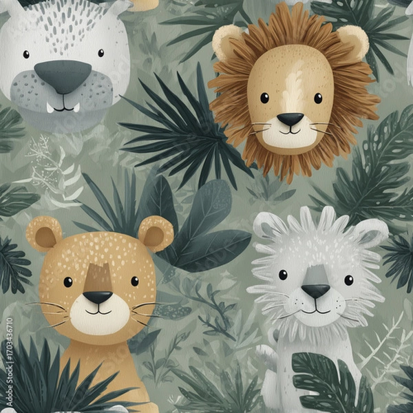 Fototapeta seamless pattern with animals