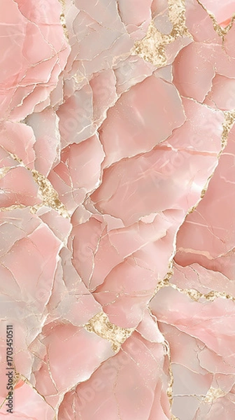 Obraz Abstract Pink and Gold Kintsugi Marble Texture Background