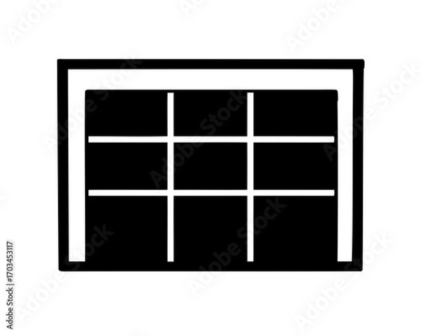 Obraz Abstract graphic of a grid composed of white lines on black background